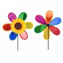 Balcony Sunflower Windmill Wind Spinner Beautiful Bright Colors Creative