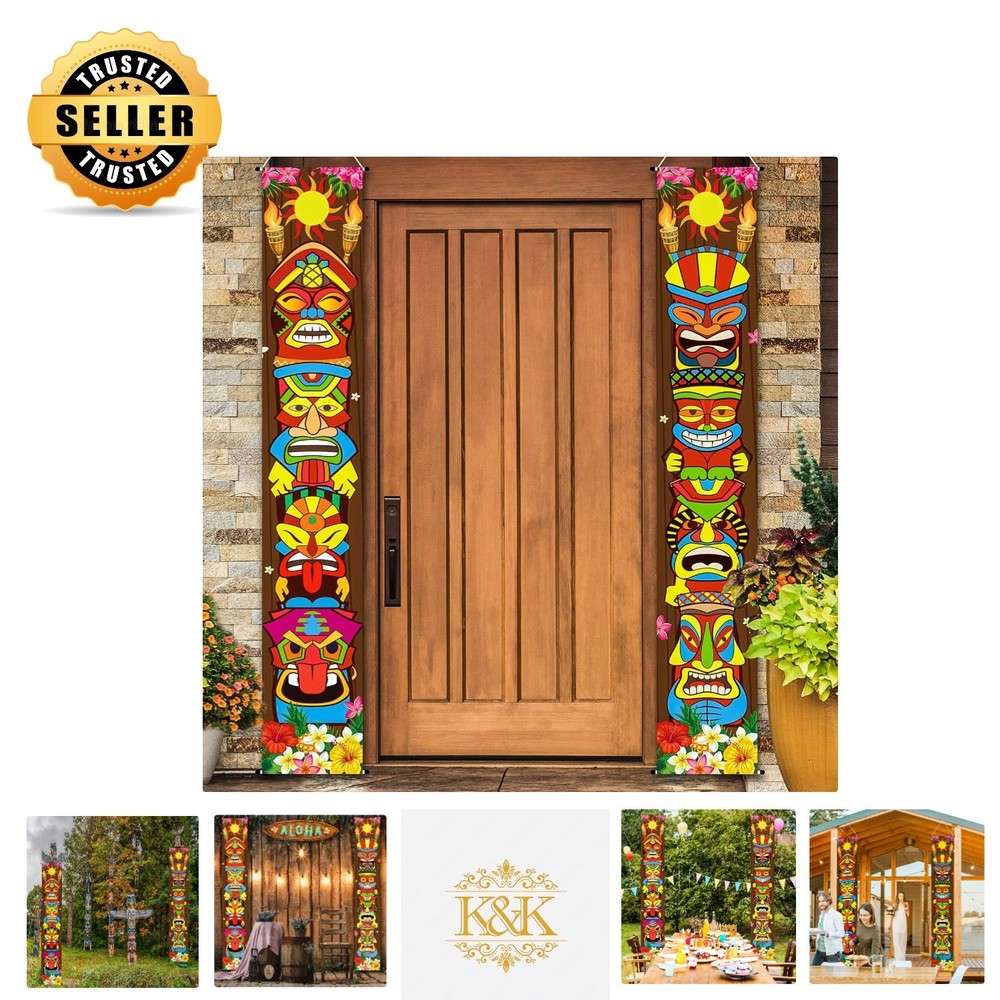 Lightweight Tiki Party Decorations – 2 Pack Banner for Summer Celebrations