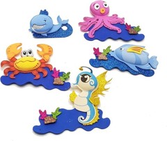10 (5 Styles) Foam Under The Sea Urchins 3-4″ Wide/Tall Baby Shower Birthday