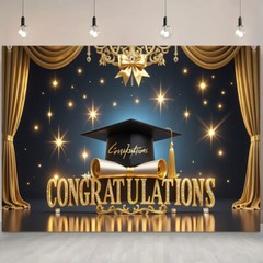 Polyester Graduation Banner for School Celebrations & Events Decorative Backdrop
