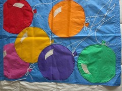 Yard Flag 40″ X 28″ Balloon Birthday Party Celebrate Multi Blue Background