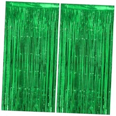 Thicken Streamers 2 Pack 3.2 x 8.2 FT, Tinsel 38.4″W x 98.4″L (Pack of 2) Green