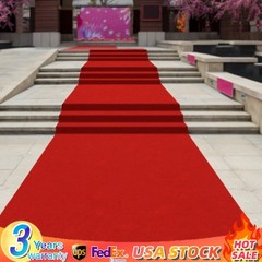 Red Carpet Runner For Party 33*3 ft Prom Decoration Not Slip Red Aisle Rug