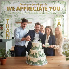 3 Pcs Eucalyptus Appreciation Banner We Appreciate Thank You for All You Do Back