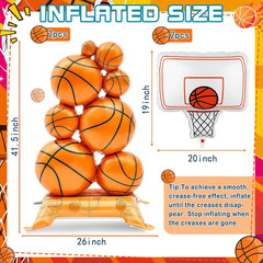 4 Pcs Basketball Party Decorations – 5Ft Self Standing Basketball Balloons | 2 H