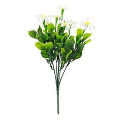 5 Pcs Lifelike Plastic Daisy Bouquet for Outdoor Patio Garden Home Decor