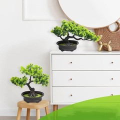 Artificial Bonsai Tree for Farmhouse Decor Realistic Green Faux Plant 1 Unit