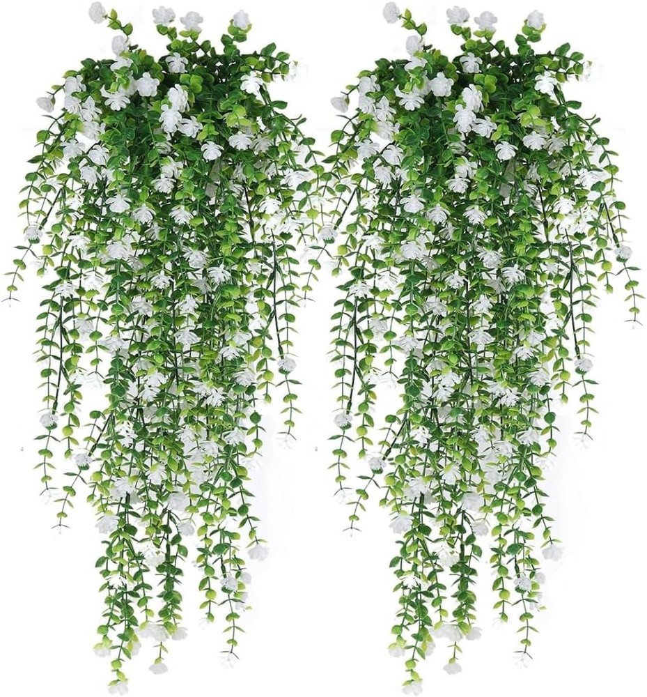 8pcs Artificial Plant Fake Eucalyptus Leaf Hanging Flowe Vine Garden Home Decor