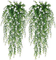 8pcs Artificial Plant Fake Eucalyptus Leaf Hanging Flowe Vine Garden Home Decor