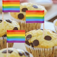 100 Pcs Rainbow Pride Toothpick Flag,Gay LGBTQ Mini Rainbow Gay Pride Toothpi…
