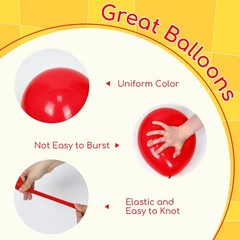 60pcs Red and Yellow Balloons 12inch with Red Print Confetti Black and Yellow.
