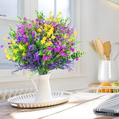 Sggvecsy Artificial Flowers for Outdoors 12 Bundles UV 12 Bundles, Mix