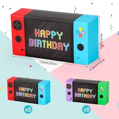 Party Decorations 16 Pack – Video Game Party Favor Boxes for Kids Boys 8-12 –