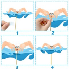 16 PCS Swimming Theme Birthday Party Centerpiece Sticks Table Toppers Decor