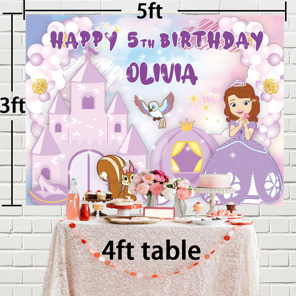 Sofia Personalised Custom Banner Backdrop Vinyl Party Supplies Birthday Gift