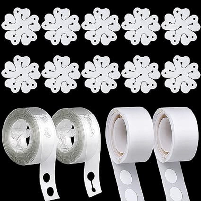 Reusable Balloon Decoration Accessories Combo of Flower Clips Glue Dot Tape and