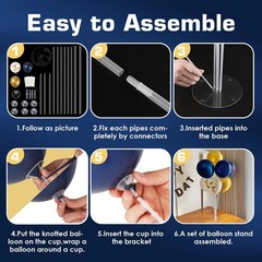 6 Sets Balloon Stand Kits, Balloon Sticks with Base for Table Centerpieces Gr…