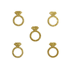 50 X Gold Engagement Ring Table Confetti/Scatter, Bachelorette Party Decorations