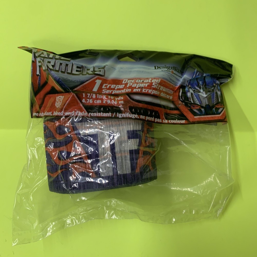 Transformers Streamer Crepe Streamer 30 Ft Roll Out! Birthday Party Favor Supply
