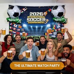 2026 Soccer Party Decorations Set, 71×45″ International World Flags Soccer