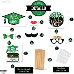 , 2026 Graduation Photo Booth Props – Glitter, Pack of 30 | Black and Green G…