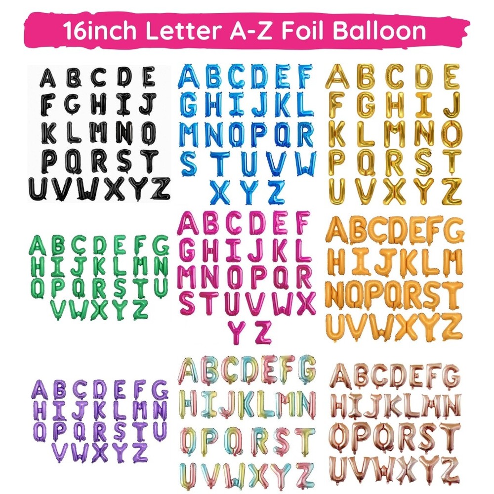 16inch Letter A-Z Air-filled Foil Balloon Birthday Party Supplies & Decorations