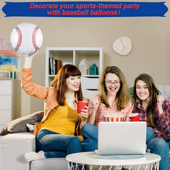 6 Pack 18 Inches Baseball Balloons Baseball Party Decorations Foil Balloons for
