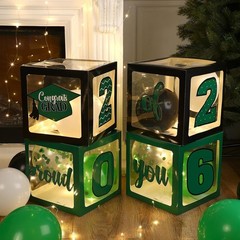 Festive Graduation 2026 Balloon Boxes Set with LED Lights – Easy Assembly & Safe