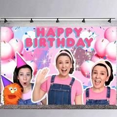 Ms Rachel Backdrop Kids Birthday Party Decoration Banner Background Vinyl 5x3ft