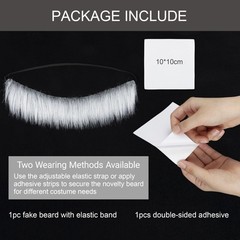 Fake Beard for Men White and Grey Fake Beard False Facial Hair Costume Access…