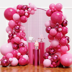 Blue Silver Balloons Garland Kit, 120 Pcs Navy Blue and Silver Confetti White Ba