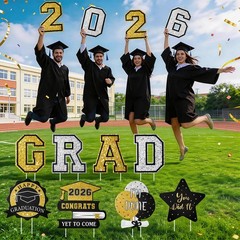 Graduation Decorations 2026 12Pcs Graduation Yard Signs Class of 2026 Outdoor Wa