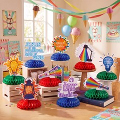 10 Pcs 2026 Vbs Table Centerpieces Decorations Illumination Themed Bright Hon…