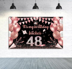 71x43in It’s My Birthday Banner Backdrop Rose Gold Party Decorations Supplies