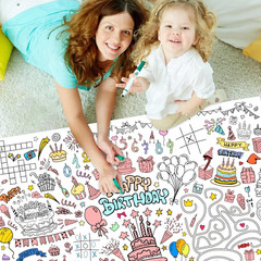 Birthday Coloring Tablecloth, 40X28 Inch Coloring Poster Coloring Table Cloth fo