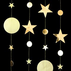 Gold Party Decoration Gold Star Circle Dot Hanging Garland Hanging Streamer D…