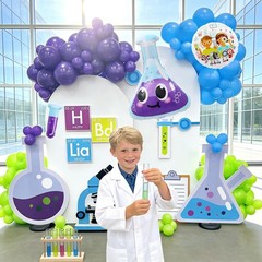Science Party Decoration Balloons Set,Lab Decorations with Purple Flask/Flame…