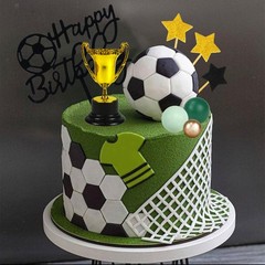 Soccer Cake Topper Decorations Soccer Player Clay Figurine Decorations for Fo…