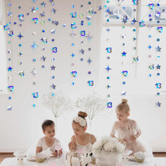 Iridescent 13Th Birthday Decorations Number 13 Circle Dot Twinkle Star Garland M