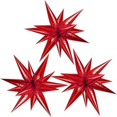 Red Star Foil Balloons, 36 PCS Explosion Cone Balloons, 12 Point 26 Inch Larg…