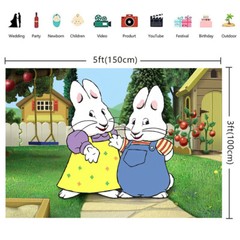 Max and Ruby Birthday Party Decoration Backdrop Banner Vinyl 5x3ft Birthday Gift