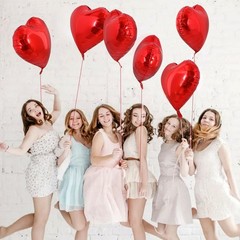 30Pcs 18 Inch Red Heart Balloons Valentine’s Day Heart Shape Foil Mylar Ballo…