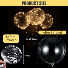 10PCS LED Light Up BoBo Balloons Clear Bubble Balloon Wedding Graduation Decor