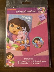 2012 Dora The Explorer Birthday Supplies: Hats, Diego Balloons, Thank You Cards