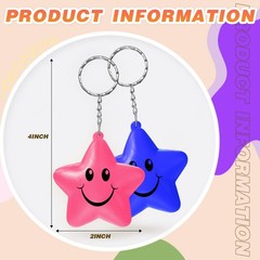 48 Pcs Star Keychains Bulk Party Favor, Smile Mini Foam Balls Party Favors Gi…