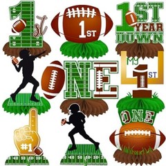 Football First Year Down Honeycomb Centerpieces 12Pcs Football 1st Table Cent…