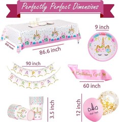 Deluxe Unicorn Birthday Party Decor with Soak-Proof Plates & Fun Accessories
