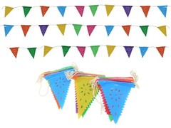 3 Pack MINI Triangle Flags Banner Multicolor, 10 flags per banner, 5ft Long each