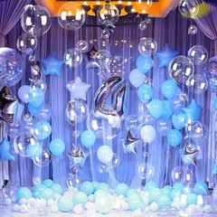 150 Pcs 5″ and 8″ Under The Sea Party Decorations Clear Bubble Garlands Merma…