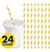 7.5″ Striped Yellow Sunshine Paper Straws (24 Count)